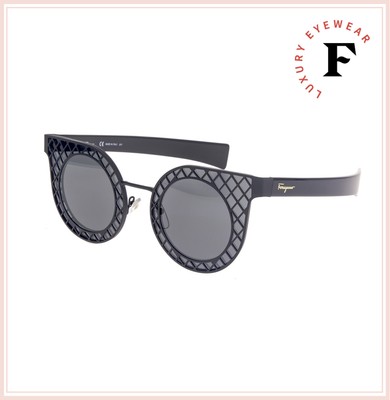 Salvatore Ferragamo Sf171s 002 Matte Black Round Sunglasses  display picture 1