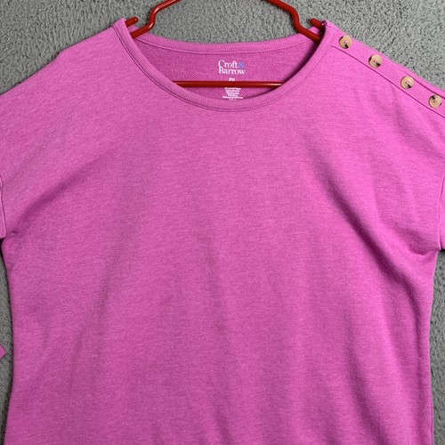 Croft & Barrow Sweatshirt Womens Petite Extra Large Long Sleeve Pullover Pink - Picture 5 of 12