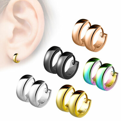 Edelstahl Creolen Ohrringe - Rillen Design Huggie Ohr Manschette Unisex