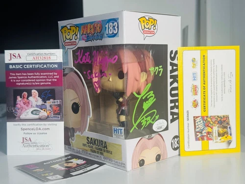 Funko Pop! NARUTO SHIPPUDEN #183 Sakura Dual-Signed by JVA + EVA (w/ JSA Cert)