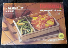 SuperSeal Microwave Cookware 2 Section Tray w/Cover - Super Seal