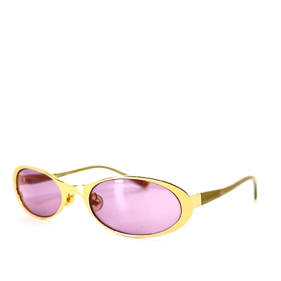 Bebe Sunglasses Gold Digger Oval gold Frames Purple lens 58-18-135  