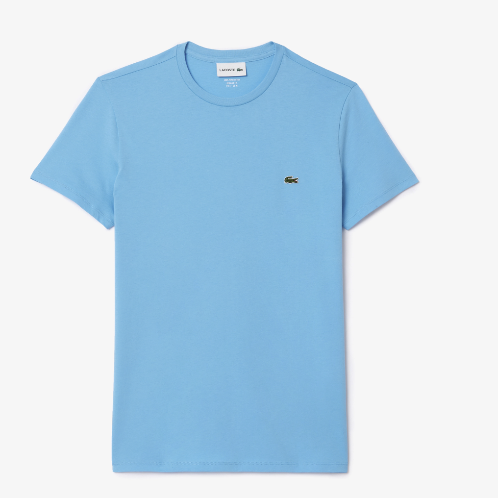 NEW* Men Lacoste Crew-Neck Pima Cotton Jersey T-shirts BONNIE BLUE