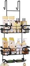 Over The Door Shower Caddy Stainless Steel No Drilling Hanging Shower Organizer