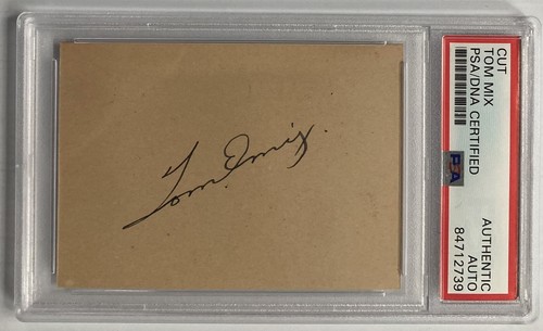 Cowboy Western Actor Tom Mix Signed Autograph 2.25x3.25 Cut - PSA DNA - FREE S&H - Picture 1 of 2