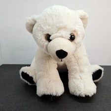 Wild Republic White Polar Bear Black Feet Sitting White Bear Plush Stuffed