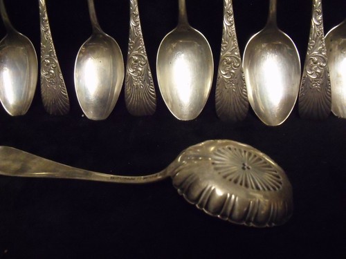 Frank M. Whiting & Co. Victorian Sterling 'Palm' Teaspoon & Sugar Spoon Set - Picture 5 of 8