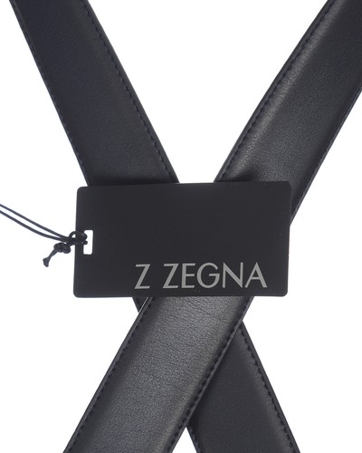 Zegna Belt DOUBLE FACE Leather ITALY Man Black ZPJ45F408B NVN Sz.115 MAKE OFFER - Picture 6 of 11
