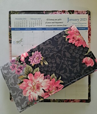 100% Cotton Fabric Floral 2025-26 Pocket Calendar & Appointment Book