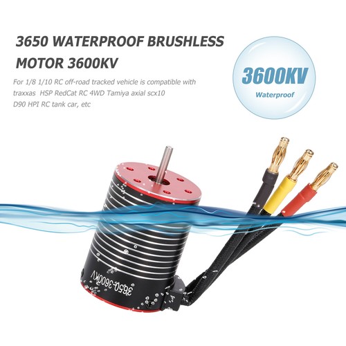 3650 Waterproof Brushless Motor 3600/4500/5200KV for 1/8 1/10 RC Off-road Car QD - Afbeelding 8 van 18