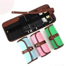 Canvas Roll Up Pencil Case Bag Wrap Holder Storage Pouch For 36/48/60/72pcs Pens