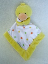 Carter's Duck Baby Security Blanket Lovey Yellow Chick Ducky Polka Dot Boy Girl