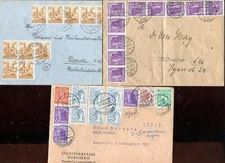 Allied Occupation 10fold Franking, No. 944, 951 + 958, 3 Documents
