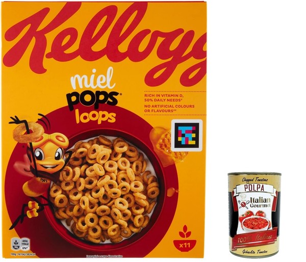 6X Kellogg's Cereali Miel Pops Loops, Vollkornringe Mit Honig 330G+Polpa 400G-image
