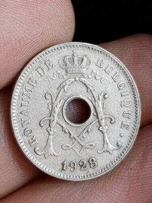 BELGIUM - 10 Centimes - Albert I French 10 CES 1928 free UK post 4 g ø 22 mm T10