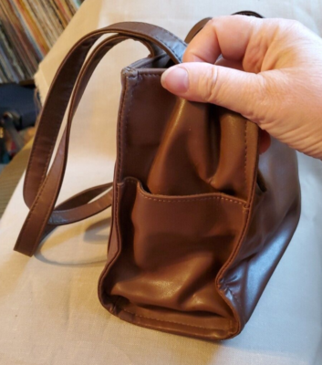 Saint John's Bay Brown Faux Leather Purse w/ Double straps Multi