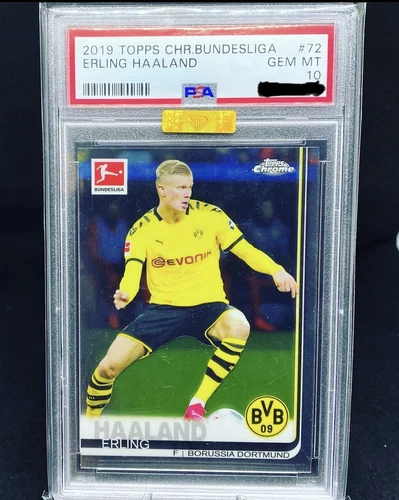 2019-20 Topps Chrome Bundesliga Erling Haaland Rookie Card RC PSA 10 Gold Label