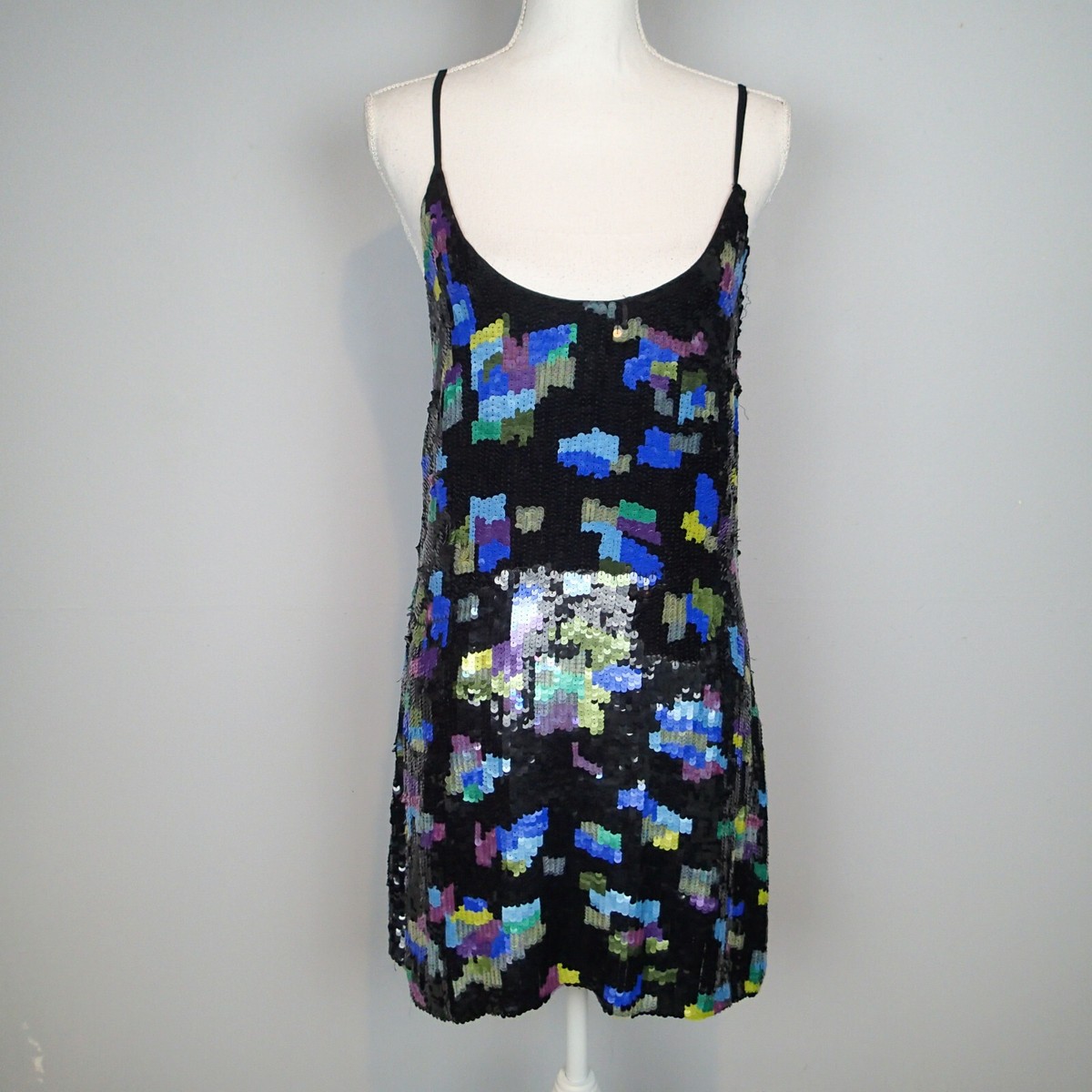 sequin racerback dress VINCE Brown Sequin Racerback Mini Dress Silk Size 10 Party New Year Sparkly  Fest