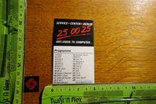 Alter Aufkleber HiFi Foto Video Kamera TV SERVICE CENTER BERLIN Programme