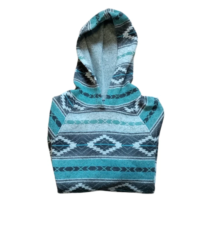 VETEMENTS Felpa con cappuccio tribale in tessuto Brooklyn uomo piccola blu *senza perizoma*