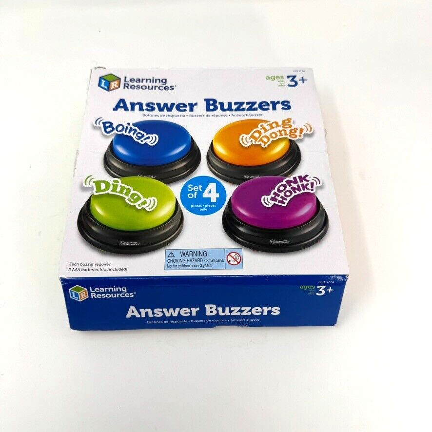 Colorful Learning Resources Answer Buzzers for Kids Ages 3+ - Set of 4-image