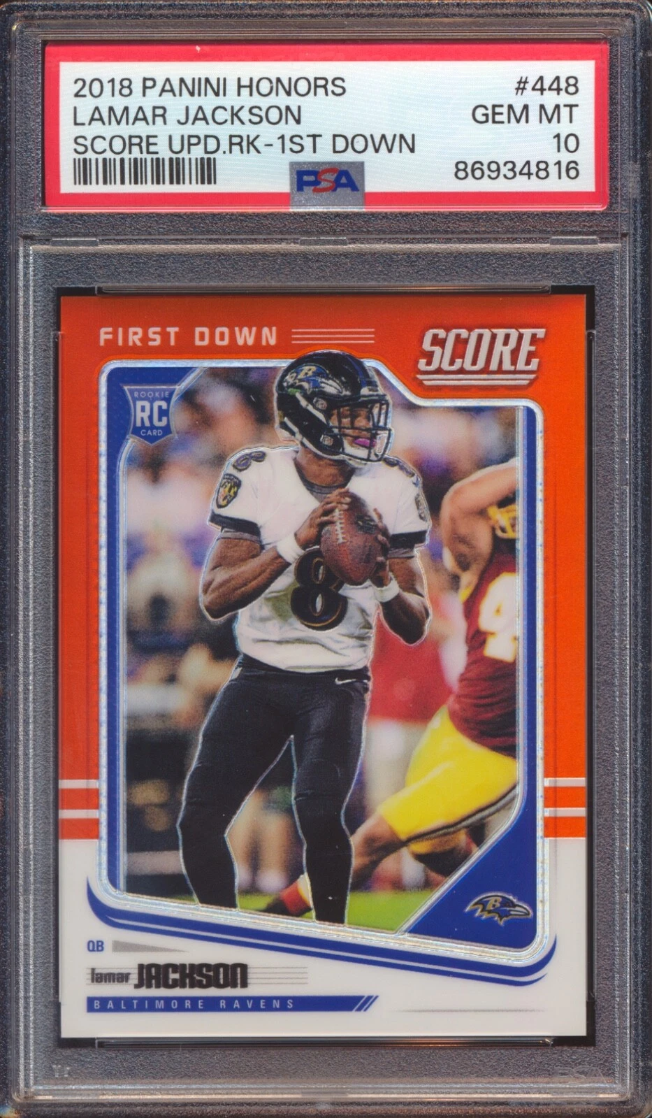 Lamar Jackson Panini Honors Score Update Rookies #448 1st Down