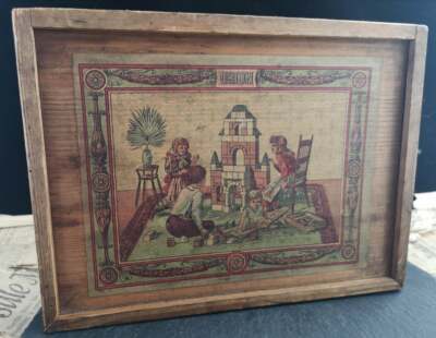 Antique Richter stone building blocks, childs bricks
