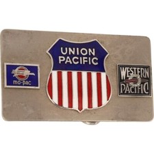Union Pacific Up Western Railroad Railway Train 1 1980s NOS Vintage Belt Buckle