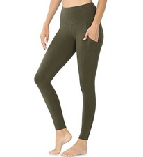 Zenana Women's Leggings Better Cotton Wide Waistband Pocket Leggings