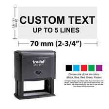 Custom Text up to 5 Lines or w. Your Logo Trodat 4931 Rubber Self Inking Stamps