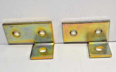 3 HOLE LEFT HAND BRACKET FITTING UNI-STRUT CHANNEL GOLD YELLOW ZINC USA (QTY 2)