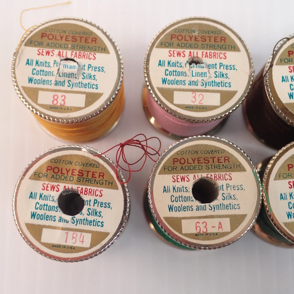 Vintage J&P Coats Dual Duty Plus Thread X 7 Spools Cotton Covered Polyester - Image 4 of 4