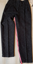 Norton McNaughton wool blend black print pleated dress pants size 12 nwt women'