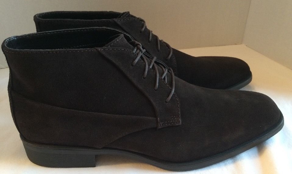 Calvin Klein Dark Brown Suede Chukka Ankle Boots Elias F0269 