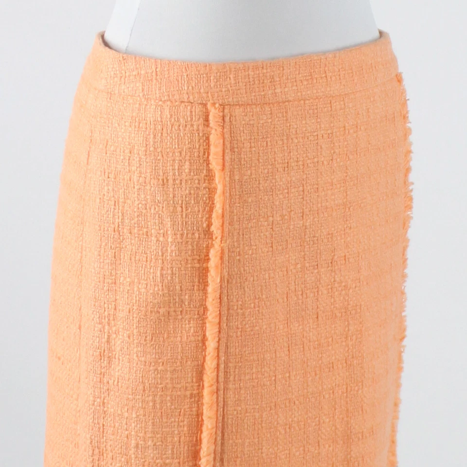 Naranja Texturizado 100% Algodón KENAR Flecos Ribete Sobre Rodilla Falda 2 Foto 4 de 4