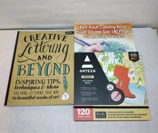 Adult Coloring Book Lot - Creative Lettering, Arteza Premium, Best Adult Color