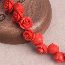 10pcs Matted Red Flower Shape 10mm 12mm 15mm Artificial Coral Beads DIY Jewelry