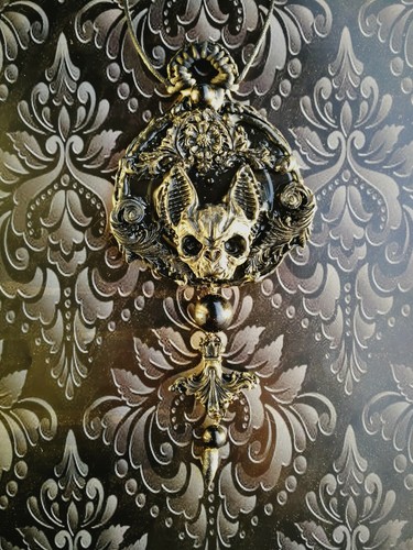 bat vampire dark gothic jewelry goth talisman necklace amulet pendant skull bird - Picture 8 of 24