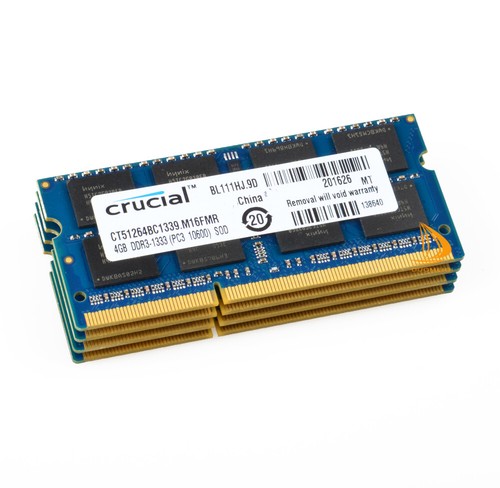 Crucial DDR3 RAM 40GB 10X 4GB PC3-10600 1333MHz Unbuffered SODIMM Laptop`Memory - Picture 6 of 14