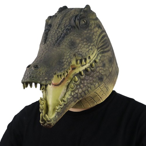 Halloween Latex Crocodiles Mask Cosplay Props Headgear Masquerade Costumes Party - Picture 9 of 13