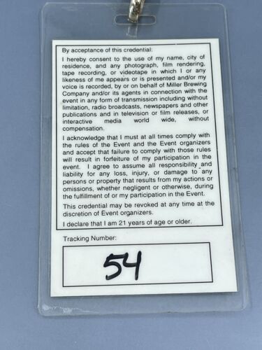 Miller Genuine Draft credentials MGD 1998 blind date London The Cure - Picture 6 of 6