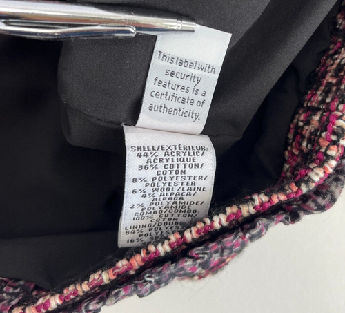 Diane Von Furstenberg Size 10 Fuchsia Fever Multi Tweed Blazer Jacket - Picture 15 of 15