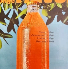1965 Orange Soda Pop Glass Container Manufacturing Advertisement Beverage HM2Q