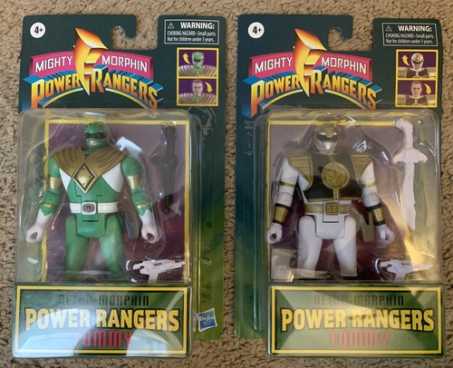 Hasbro Retro MMPR White Ranger & Green Ranger Tommy Jason David JDF New In Box - 第 1/2 張圖片