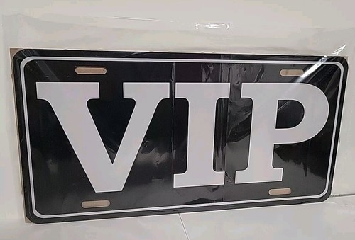 VIP. Metal front tag plate.
