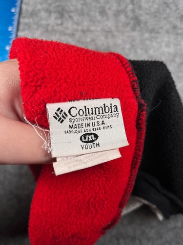 Penguin Columbia Beanie Toque Youth Extra Large Red Black Knit Polyester Fleece - Picture 8 of 9