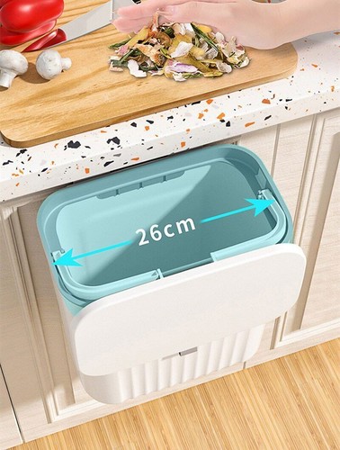 9L Wall Mounted Trash Can Kitchen Hanging Trash Bin Cabinet Door Trash Can - Picture 15 of 28