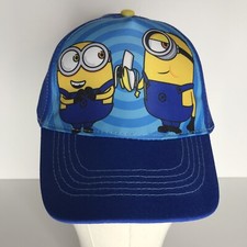 Disney Kids Minions Baseball Snapback Hat Blue Yellow Adjustable OSFM New