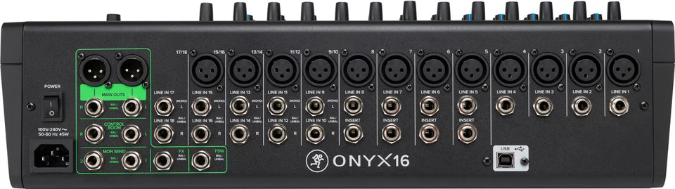 Mackie Onyx16 16-Channel Analog USB Mixer w/ Multitrack Recording via USB or SD - Image 2 of 4