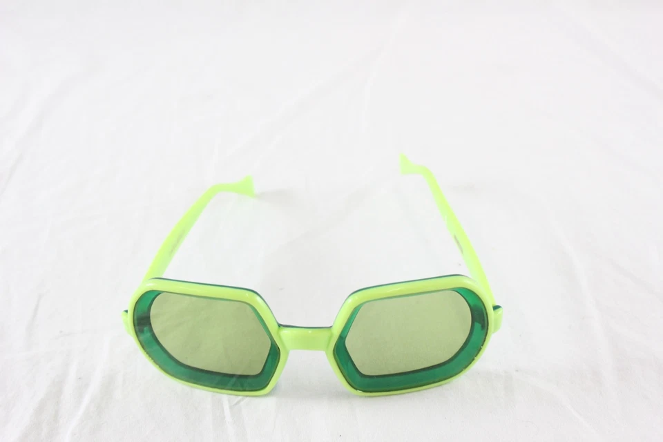 Gafas de sol retro vintage años 50 60 neón verde lima hechas en Italia raras 577 Foto 2 de 4